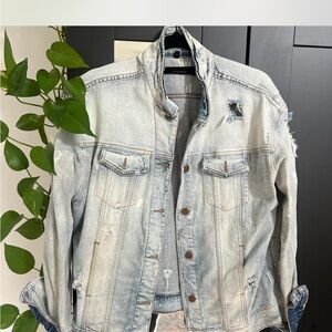 J Brand Light Blue Distressed Denim Jacket